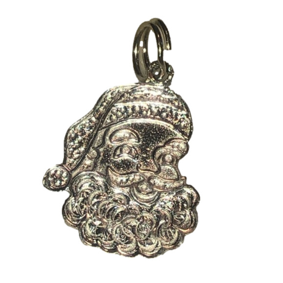 VTG Sterling Silver Santa Christmas Xmas Miniature Charm Bracelet Charm 22mm - Picture 1 of 5